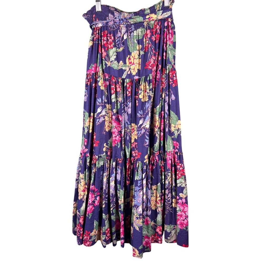 VTG Laura Ashley M Floral Tiered Midi Prairie Skirt Cottage 80s Boho Festival - Picture 2 of 11